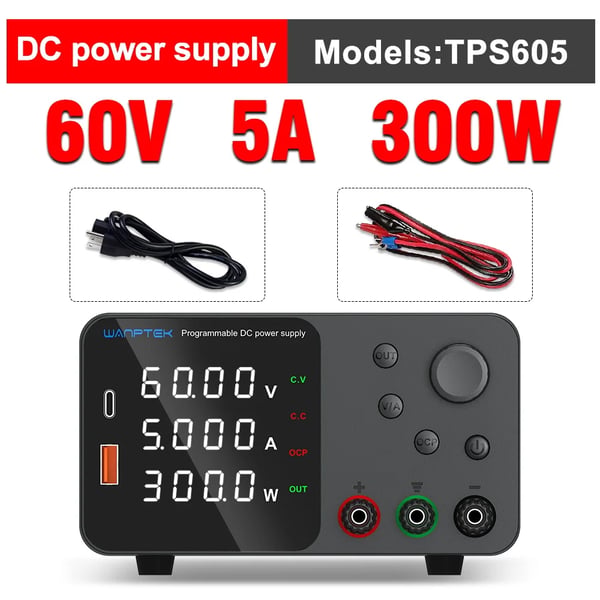 DC-virransyöttö, 0~60V lähtö, 0~5A virta, TPS605