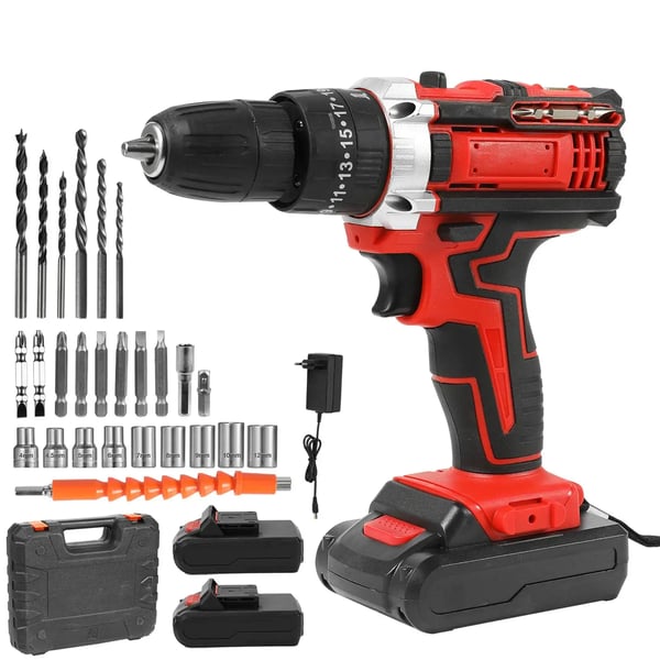 21V Slagborr, 1500 RPM Hastighet, 32 Nm Max Vridmoment, 2 * batteri