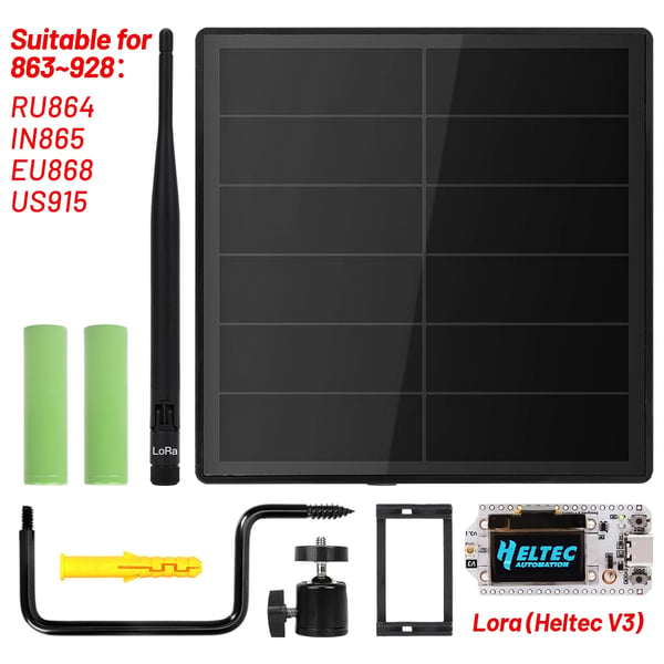 Solenergi Lora-nod, soldriven, inbyggt batteri,Heltec Lora Och 2Bat