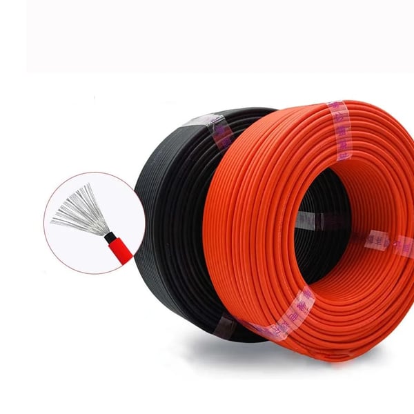 Aurinkosähkökaapeli, korkea jänniteluokka, kestävä rakenne, 30M, 10 AWG (6MM), punainen ja musta