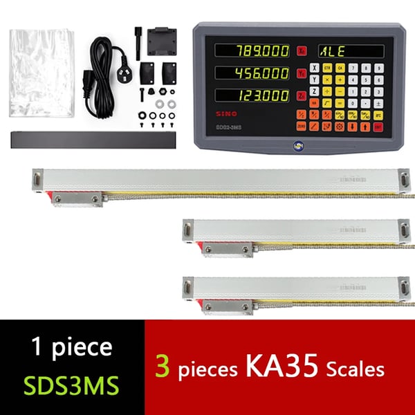 Digital aflæsningsdisplay, 2-akse og 3-akse kompatibilitet, høj præcision,SDS3MS Med 3stk KA35