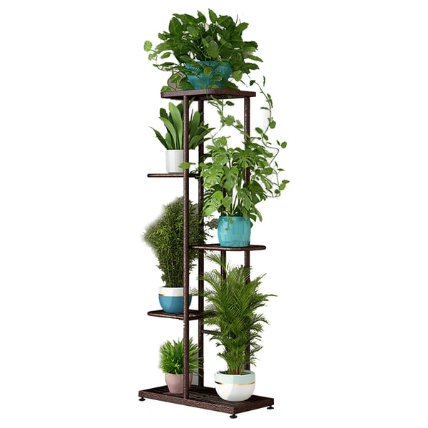 Plantebord, 5-lags vertikal design, holdbar jernkonstruktion,Brun