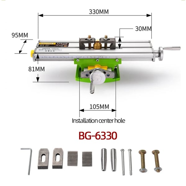 Mini Precision Fräsmaskin Arbetsbord, Lätt Installation, Komplett Utrustningsset,BG-6330