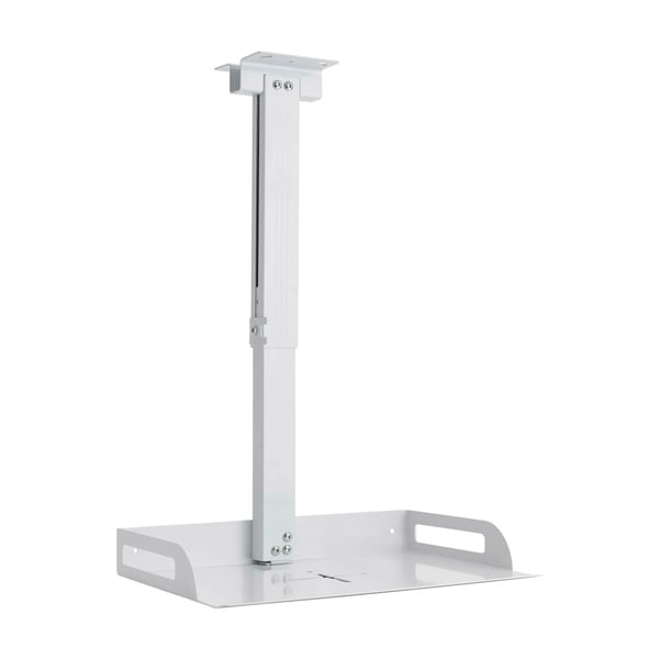 Projektor Loftmonteringsbeslag, Justerbar Længde 34-56 cm, Belastningskapacitet 14 kg, Bakke Størrelse 35x22 cm,Hvid