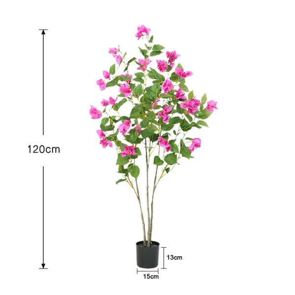 Bougainvillea Konstträd, Torkad Blommaterial, Golvplacering, Mångsidig Användning,120cm