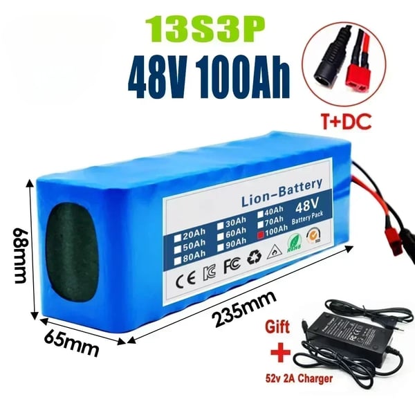48V litiumioniakku, 100Ah kapasiteetti, 2000W teho, 48V 100Ah