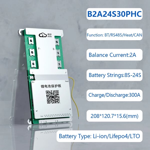 Smart Batteristyringssystem, Aktiv Balance, Bluetooth Kommunikation,JK-B2A24S30P-HC