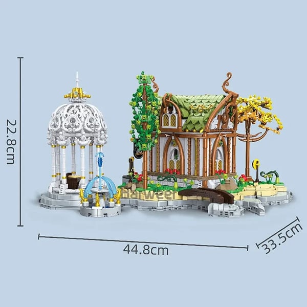 Filmsetet Sagan om Ringen Elf Rivendell Byggsats, Miljövänligt Material, Modulär Byggdesign,med låda