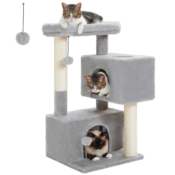 Kattetree, Tre-lags design, Træmateriale, Polstret platform,M, AMT0237GY