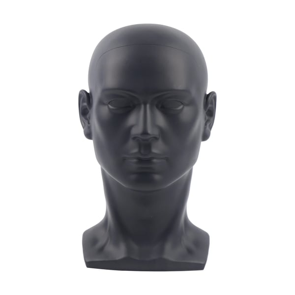 Mannequin Hoved, PVC Materiale, Klar til Brug,Matte Sort