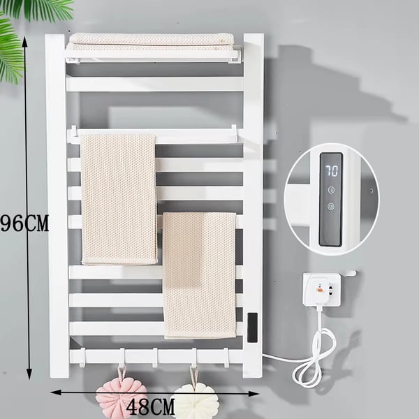 Pyyheteline, Seinäasennettava, Digitaalinen Termostaattinen Ohjaus, Oikea-a, 220V-a, Valkoinen 6621