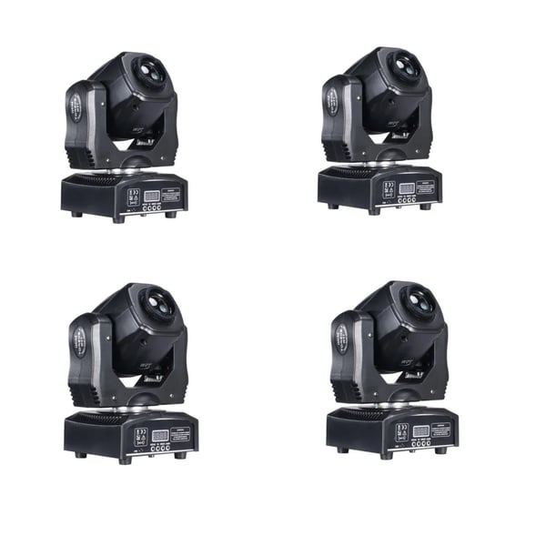 Rörlig huvudspotlight, 7 gobos, DMX512-kontroll,EU-kontakt, 4st lampor