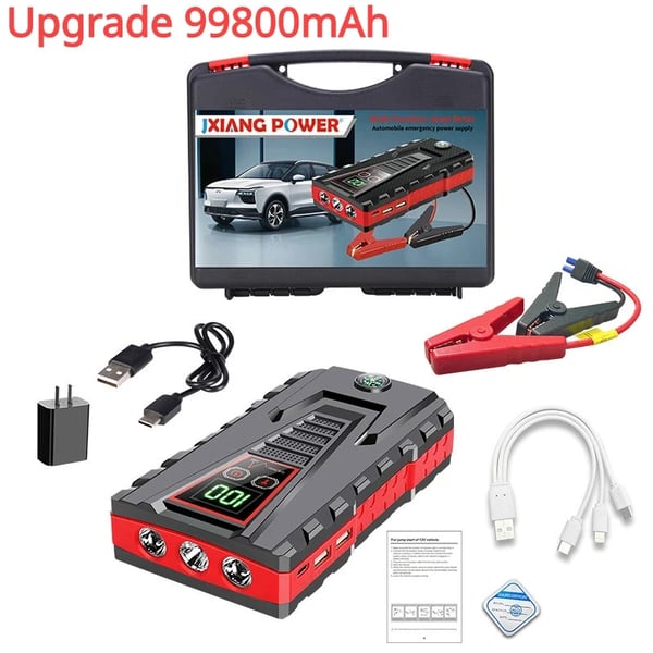 Bilstartare, 99800mAh batteri, toppström 5000A, startström 2500A,Standard