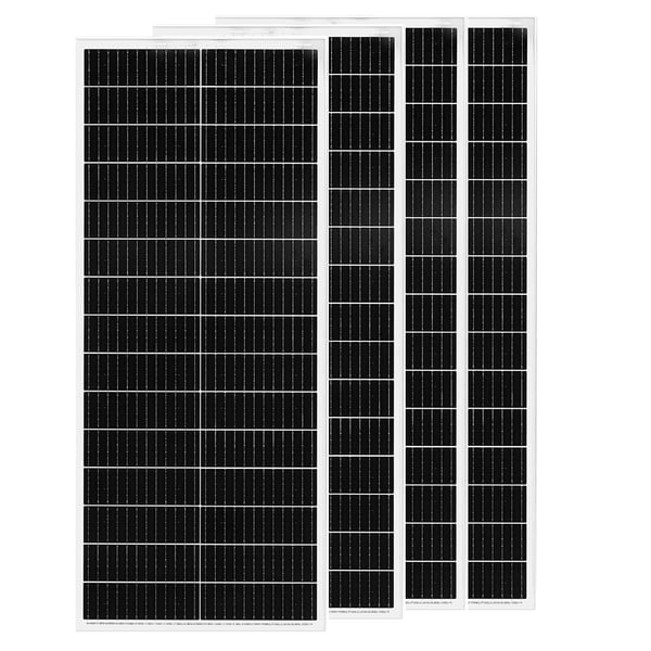Aurinkopaneeli, Maksimiteho 100W, Mitat 44,33 x 18,03 tuumaa, Moduulin hyötysuhde 24%,4Kpl100W (400W)