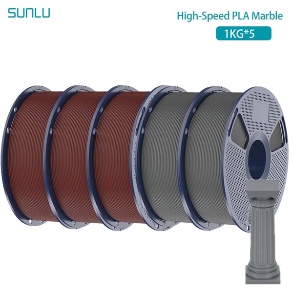 PLA Marmor Filament, 1,75 mm Diameter, Højhastighedsprint, Naturlig Marmortekstur,3BR 2AC