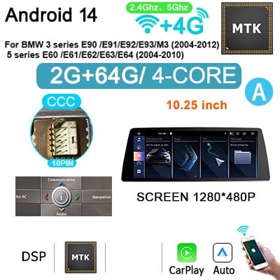 Multimedia-soitin, langaton CarPlay, kaksoisjärjestelmätoiminnallisuus,HPL-10-CCC-2G64G-A