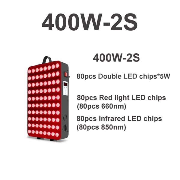 Röd Ljus Terapi Panel, 5 Våglängder, Hudregenerering,400W-2S