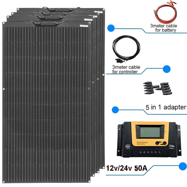 Solpanel, Hög Effektivitet, Lätt Design,12V24V36V48V400W
