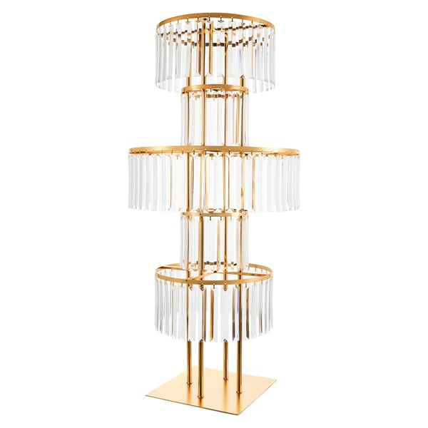 Centerpiece Ställ, 5-Tier Design, Hållbar Akryl och Järn,Kvadratisk botten