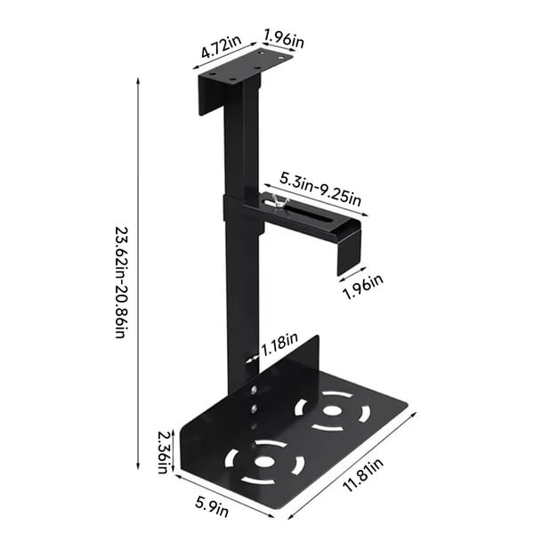 CPU Ställ, Höjdjusterbar, Hållbar Metallkonstruktion,svart