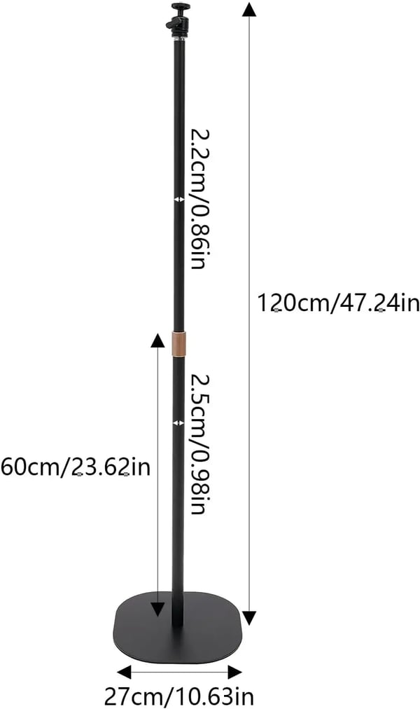 Projektorstand, Højdejusterbar, 360° Drejelig,sort