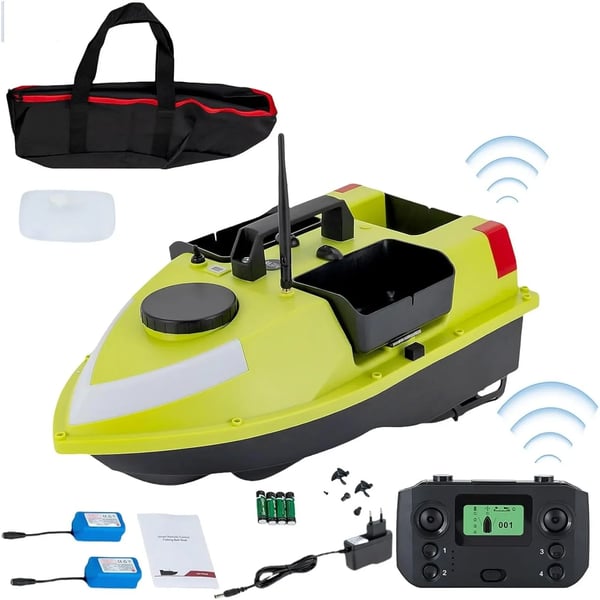 Kalastusviehevene, GPS-navigointi, LED-valotoiminto,Keltainen