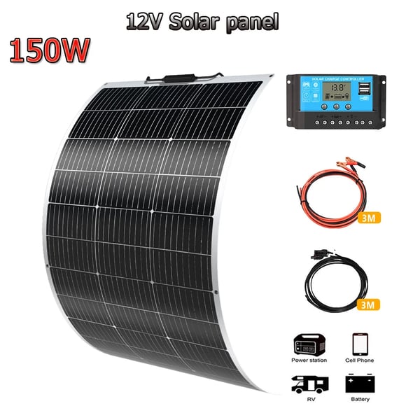 Solpanel, Hög Effektivitet, Mångsidiga Tillämpningar,150W 12V kit W