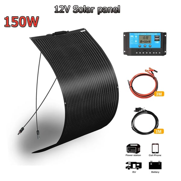 Solpanel, Hög Effektivitet, Mångsidiga Tillämpningar,150W 12V kit