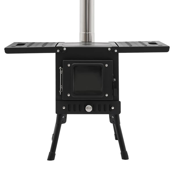 Campingkök, högkvalitativt kolstål, bärbar och hopfällbar design,svart
