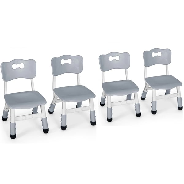 Lasten tuoli, korkeussäädettävä, tukeva ja ergonominen muotoilu,Harmaa - 4 Pakkausta