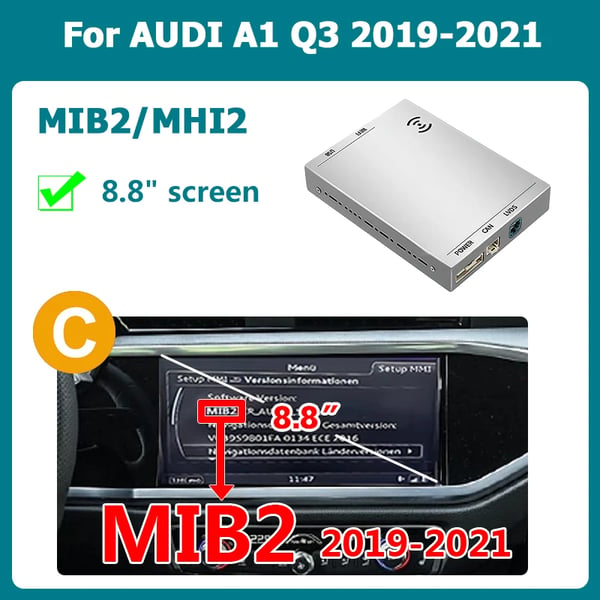 Langaton Ai Box, Langaton CarPlay, Tuki Android Autolle, CPH-A1-Q3-MIB2-8819