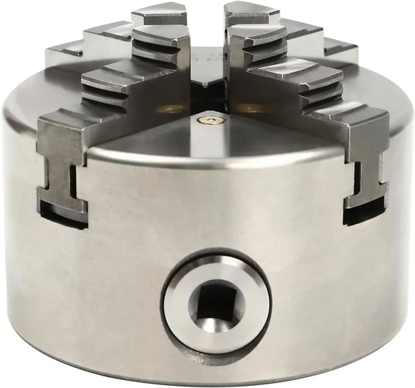 Svarvchuck, 4-käfigsdesign, hållbara material,Silver