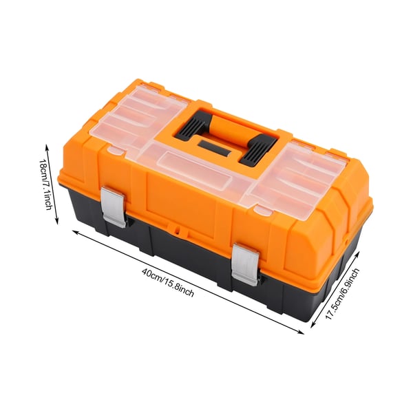 Verktygslåda, bärbar förvaring, multifunktionell design, Orange Svart
