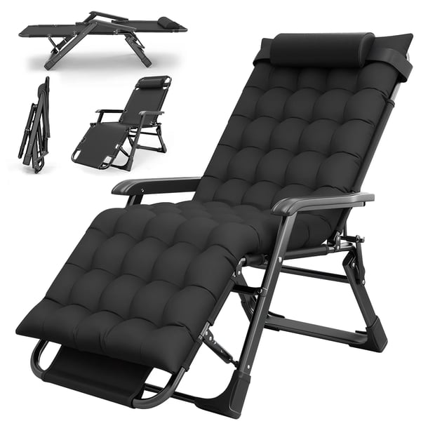 Recliner, Avtagbar Kudde, Fällbar Design,svart