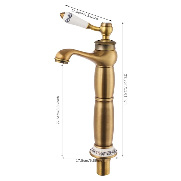 Vaskeskab Mixer Vandhane, Holdbar Messing Konstruktion, Stilfuld Antik Design,Guld