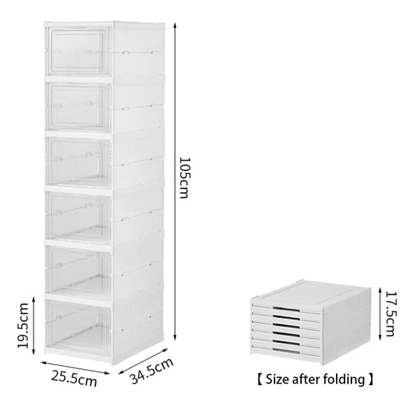 Skoorganisator, Stapelbar Opbevaring, Holdbart Design,6 kasser