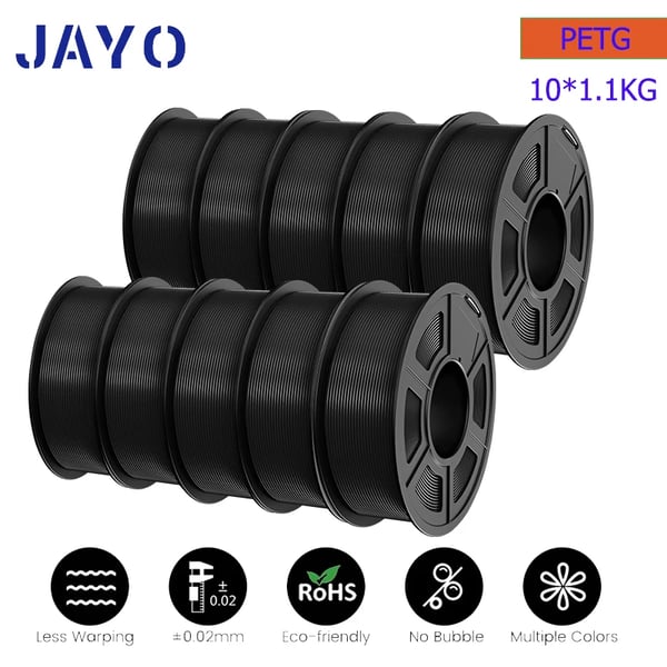 3D-printer filament, højhastighedsydelse, boblefri,PETG 10Sort