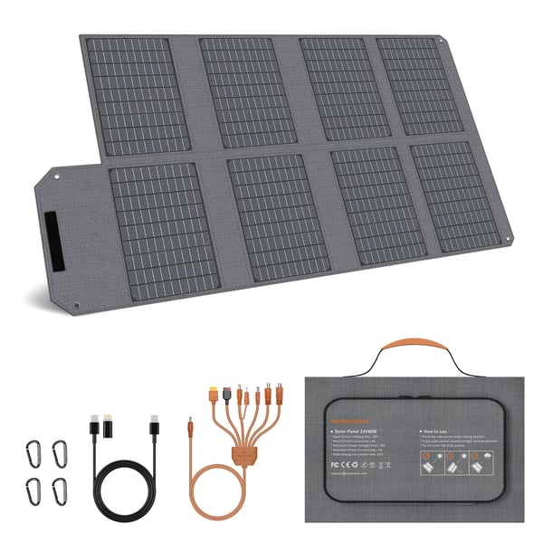Solpanel, Foldbart Design, Høj Effektudgang,80W solpanel