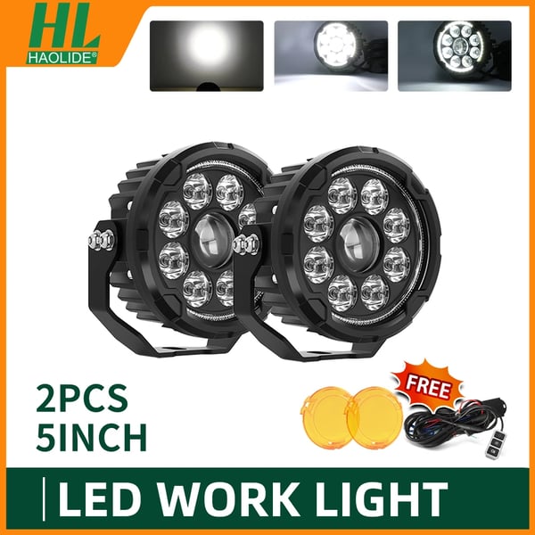 LED-strålkastare, stark belysning, vattentålig design,Kombination Vit DRL