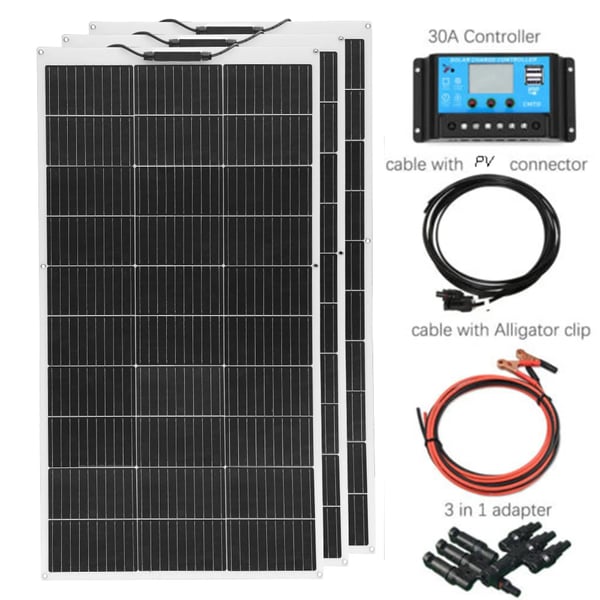 Solpanel, Hög Effektivitet, Flexibel Design,12V 300W solarkit