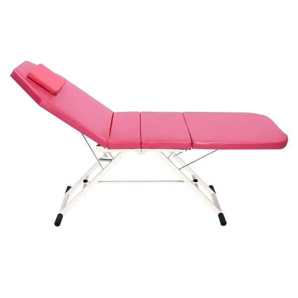 Massagebord, Justerbart Ryggstöd, Robust Stålram,Rosa