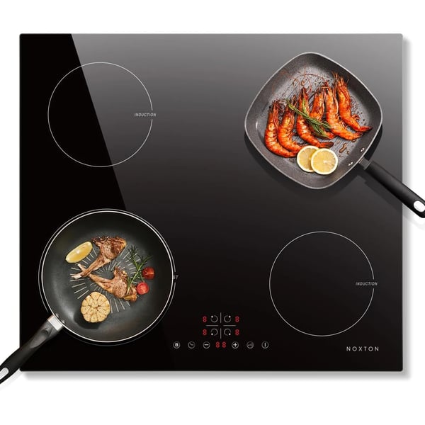 Induktionskogeplade, 4 Kogezoner, Sikkerhedsfunktioner,6400W berøringskontrol