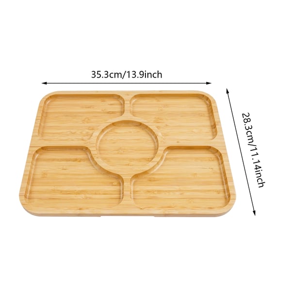 Charkbricka, Set om 2, Snap-Fit Design,5 Fack