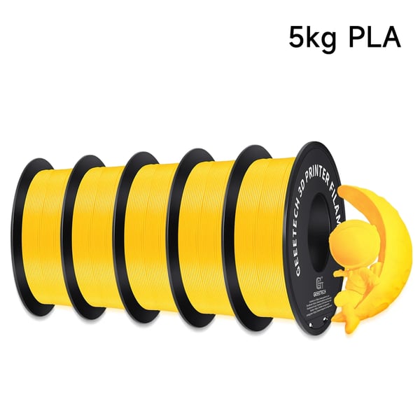 3D-skrivarfilament, PLA-material, 1,75 mm diameter, Gul