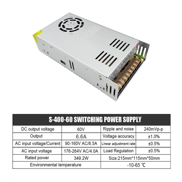 Strømforsyning, Pålidelig Ydeevne, Alsidig Kompatibilitet,400W 60V 6.6A