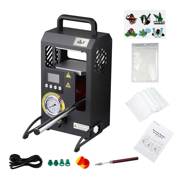 Värmepressmaskin, 5-ton Dual Heating Plate, Temperaturkontroll,EU, LTQ VAPOR KP-5