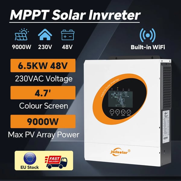 Hybridi aurinkoinvertteri, 160A MPPT-lataussäädin, puhdas siniaalto, 48V, 220-240V, 11KW sisäänrakennettu WIFI