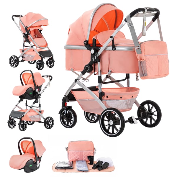 Baby Køretøj, 3-i-1 Alsidighed, Sammenklappeligt Design,808C-PINK