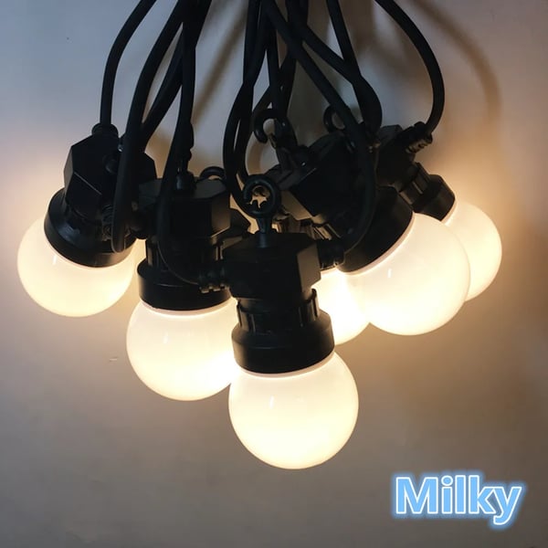 LED Festoon Lys, Vandtætte, Sammenkoblelig Design,Mælke-a, 18M 25Pærer, EU Stik-a