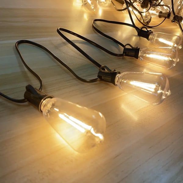 Ulkoiset LED-valosarjat, iskunkestävät lamput, vedenkestävä muotoilu,Lämmin musta naru-a, 50M 80Lamppua, EU Plug-a